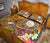 Hawaii Polynesian Quilt Bed Set - Hawaii Seal With Turtle Plumeria (Gold) - Polynesian Pride