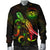 Hawaii Polynesian Men's Bomber Jacket - Turtle With Blooming Hibiscus Reggae - Polynesian Pride