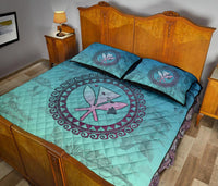 Hawaiian Map Kanaka Vintage Tropical Quilt Bed Set - Polynesian Pride