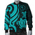 Chuuk Micronesian Men Bomber Jacket - Turquoise Tentacle Turtle - Polynesian Pride