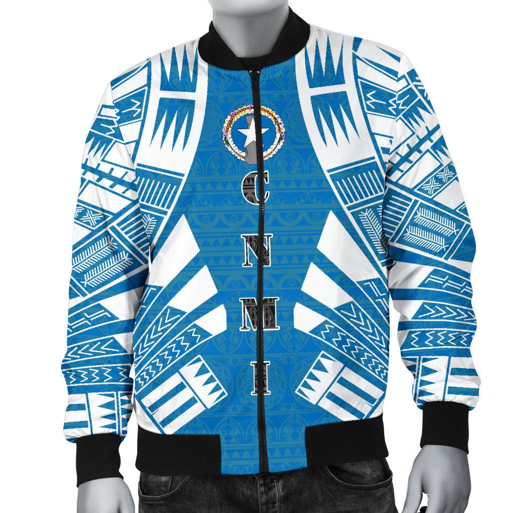 Northern Mariana Islands Men Bomber Jackets - Polynesian Tattoo Flag - Polynesian Pride