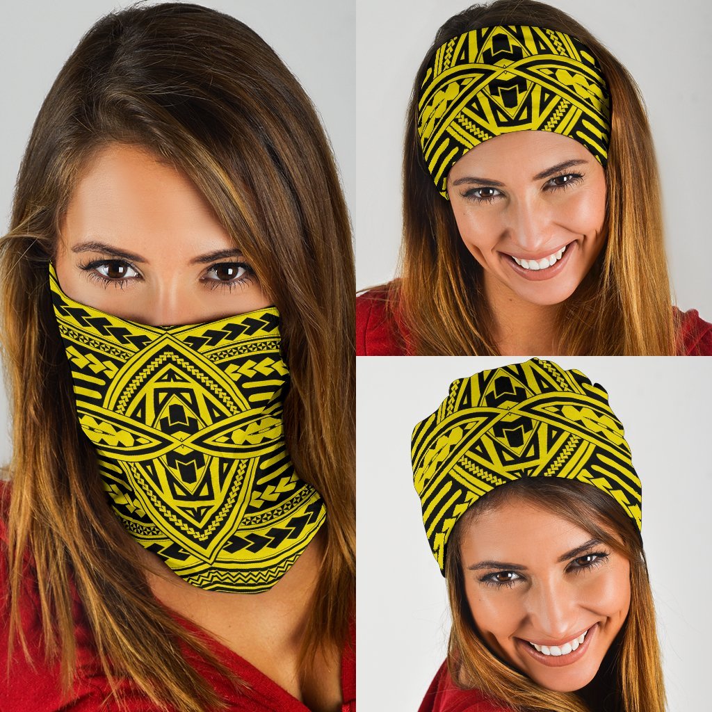 Polynesian Seamless yellow Bandana 3 - Pack Yellow One Size - Polynesian Pride