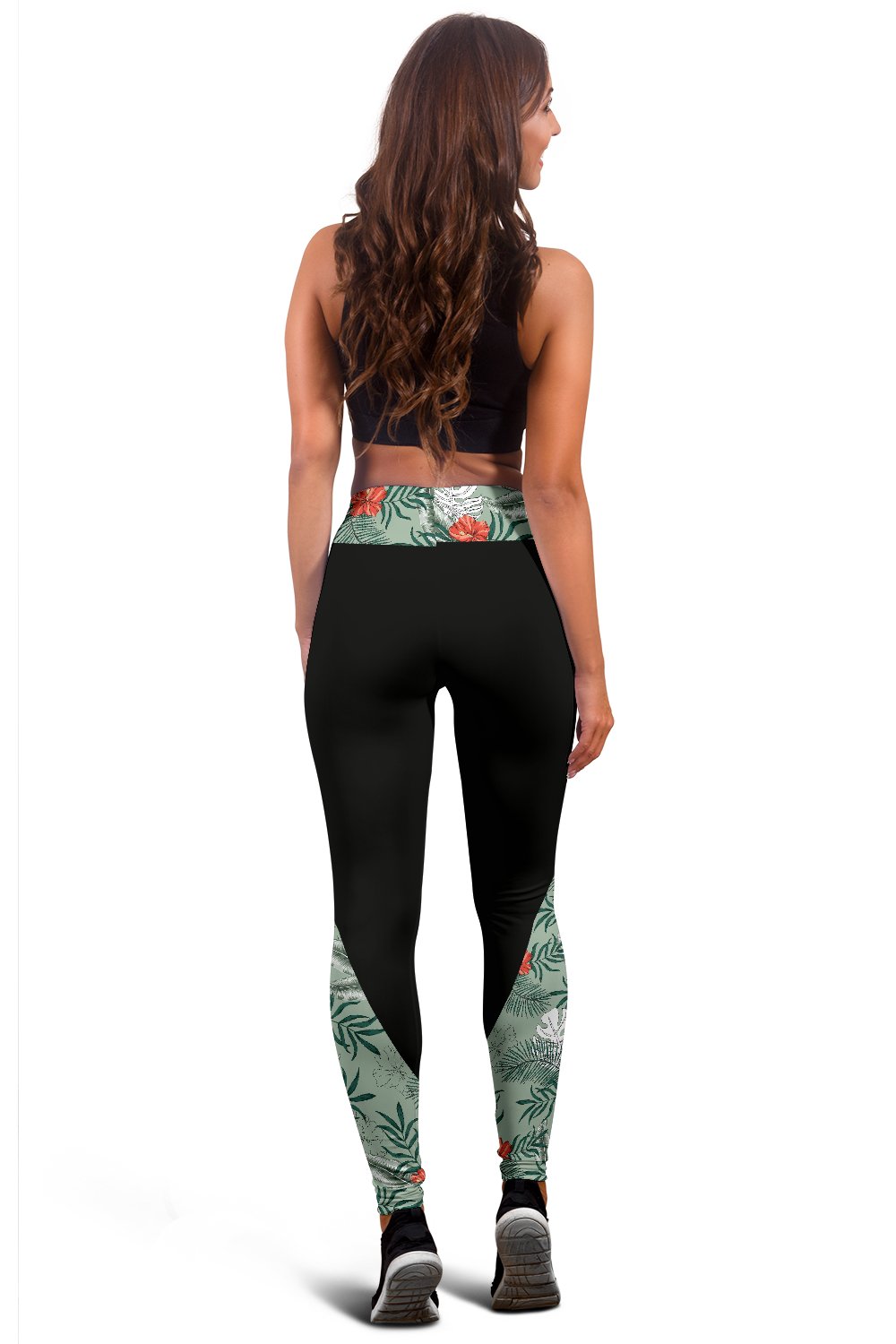 Hawaii Tropical Palm And Hibiscus Red Leggings - Polynesian Pride