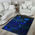 Tahiti Area Rugs Turtle Hibiscus Blue - Polynesian Pride