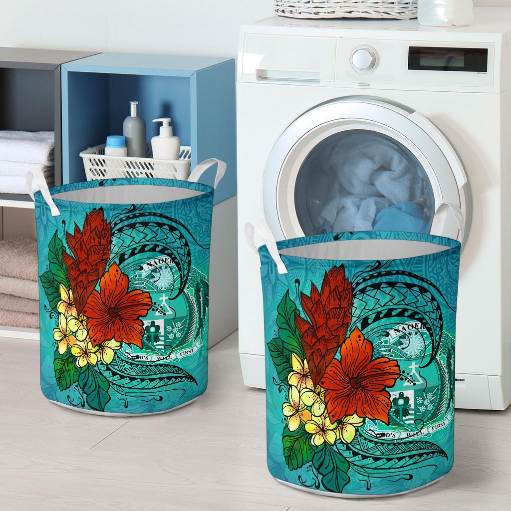 Nauru Laundry Basket - Tropical Flowers Style - Polynesian Pride