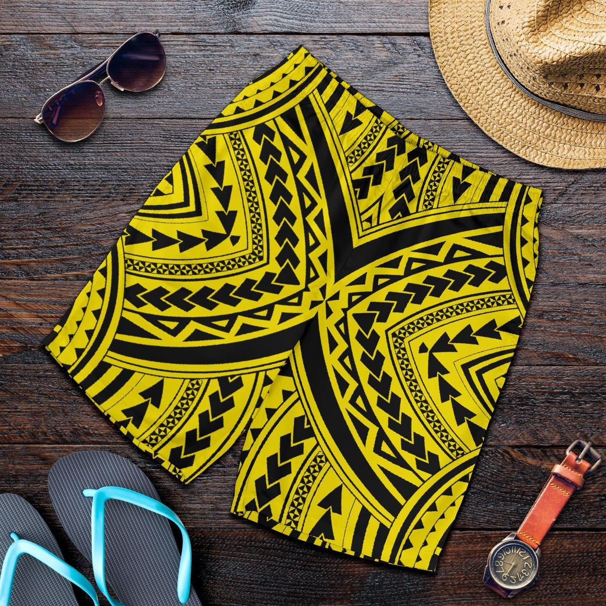 Polynesian Tradition Yellow Men's Short - Polynesian Pride