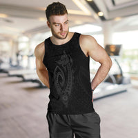 Hawaii Kakau Makau Fish Hook Kanaka Map Men's Tank Top Polynesian - Grey - Polynesian Pride