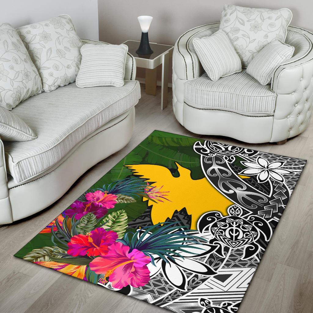 Papua New Guinea Area Rug - Turtle Plumeria Banana Leaf - Polynesian Pride