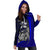 Samoa Polynesian Women's Hoodie Dress Blue - Turtle With Hook - Polynesian Pride