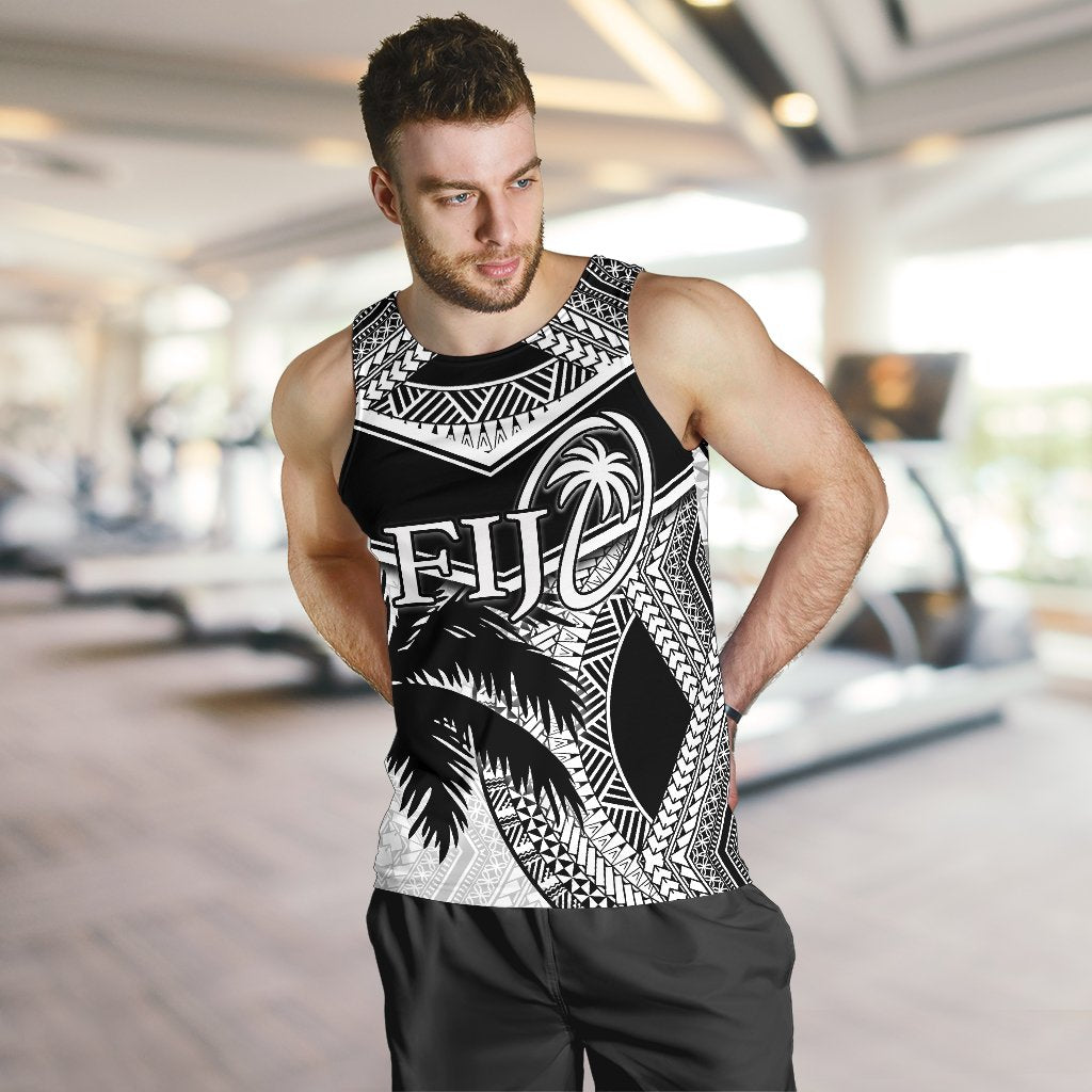 Fiji Rugby Polynesian Men's Tank Top White - Polynesian Pride