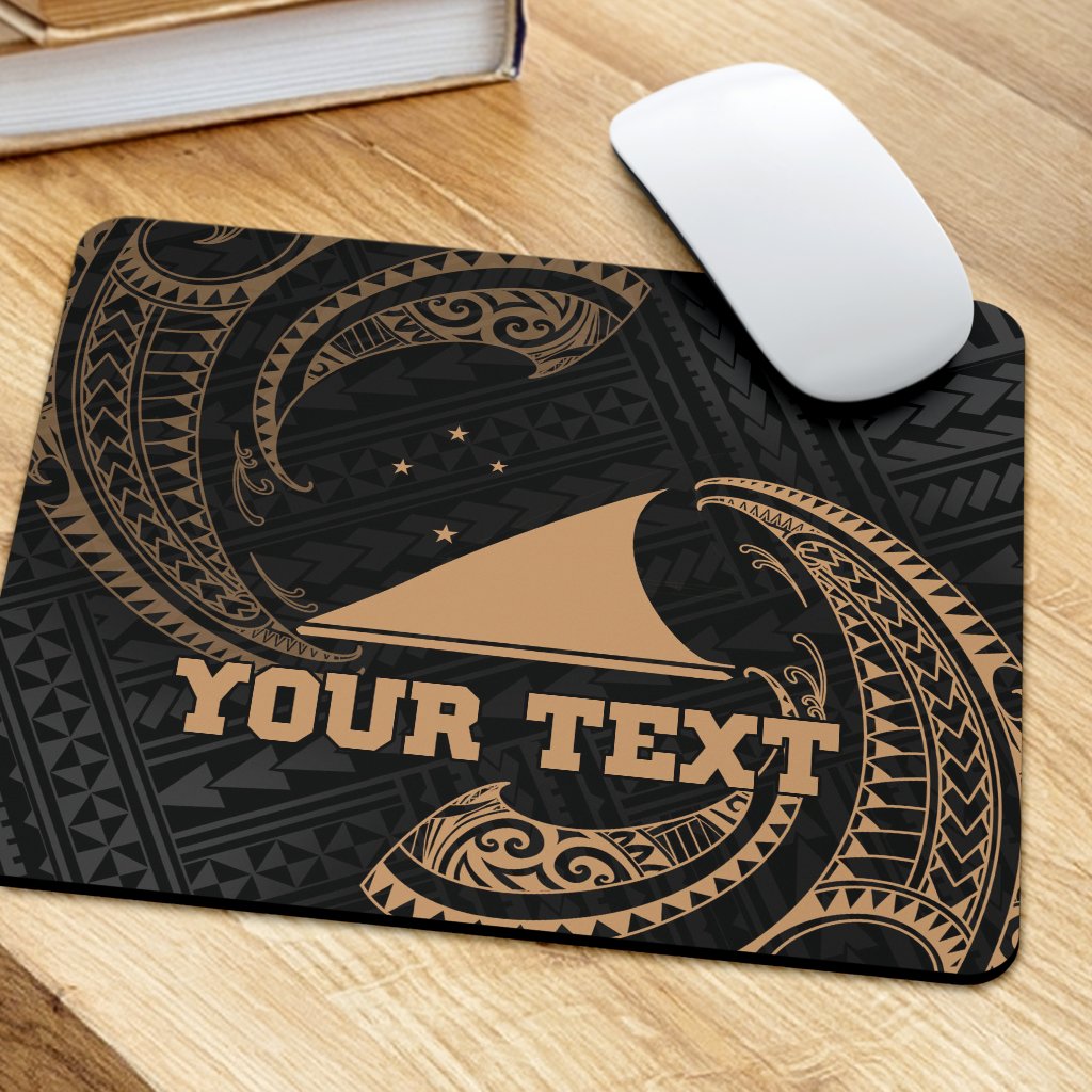 Tokelau Polynesian Custom Personalised Mouse Pad - Gold Tribal Wave - Polynesian Pride
