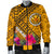 Hawaii Men's Bomber Jacket - Kanaka Maoli With Hibiscus On Polynesian Patterns (YELLOW) - Polynesian Pride