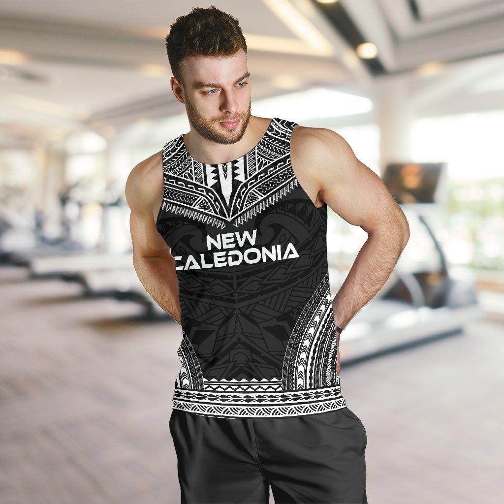 New Caledonia Men's Tank Top - Polynesian Chief Black Version - Polynesian Pride