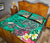 Polynesian Quilt Bed Set - Turtle Plumeria Turquoise Color - Polynesian Pride