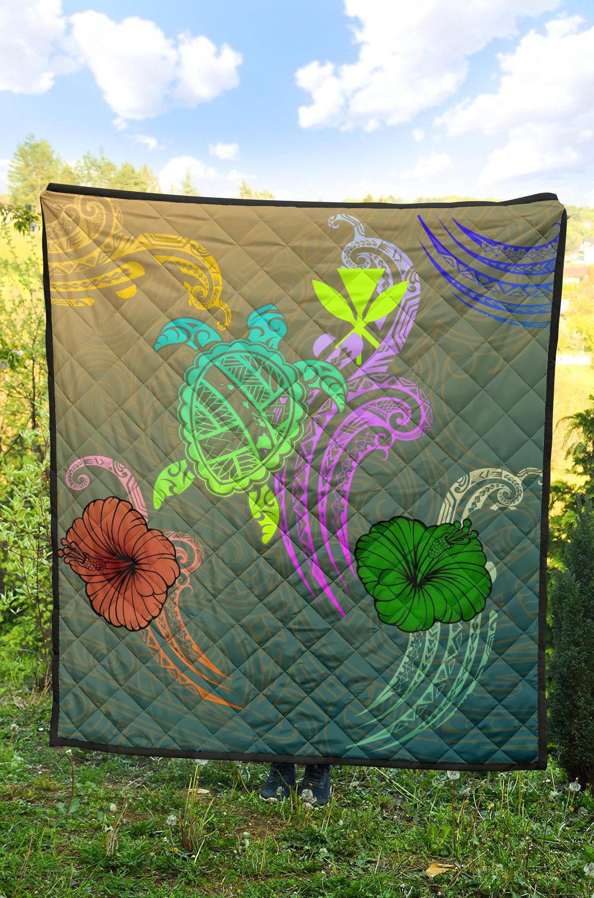 Hawaii Turtle Polynesian Premium Quilt - Tag Style - Polynesian Pride