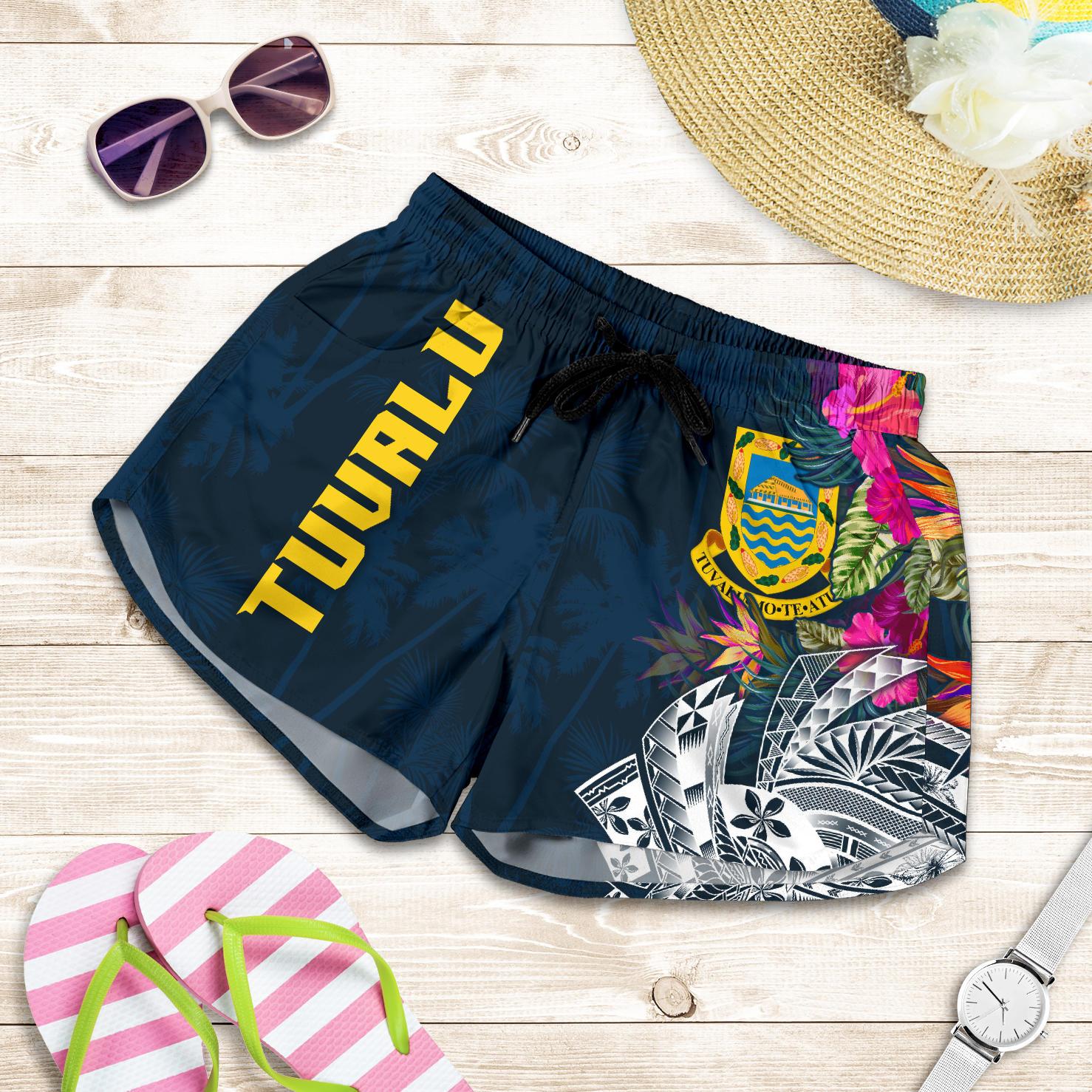 Tuvalu Women's Shorts - Summer Vibes Women Blue - Polynesian Pride