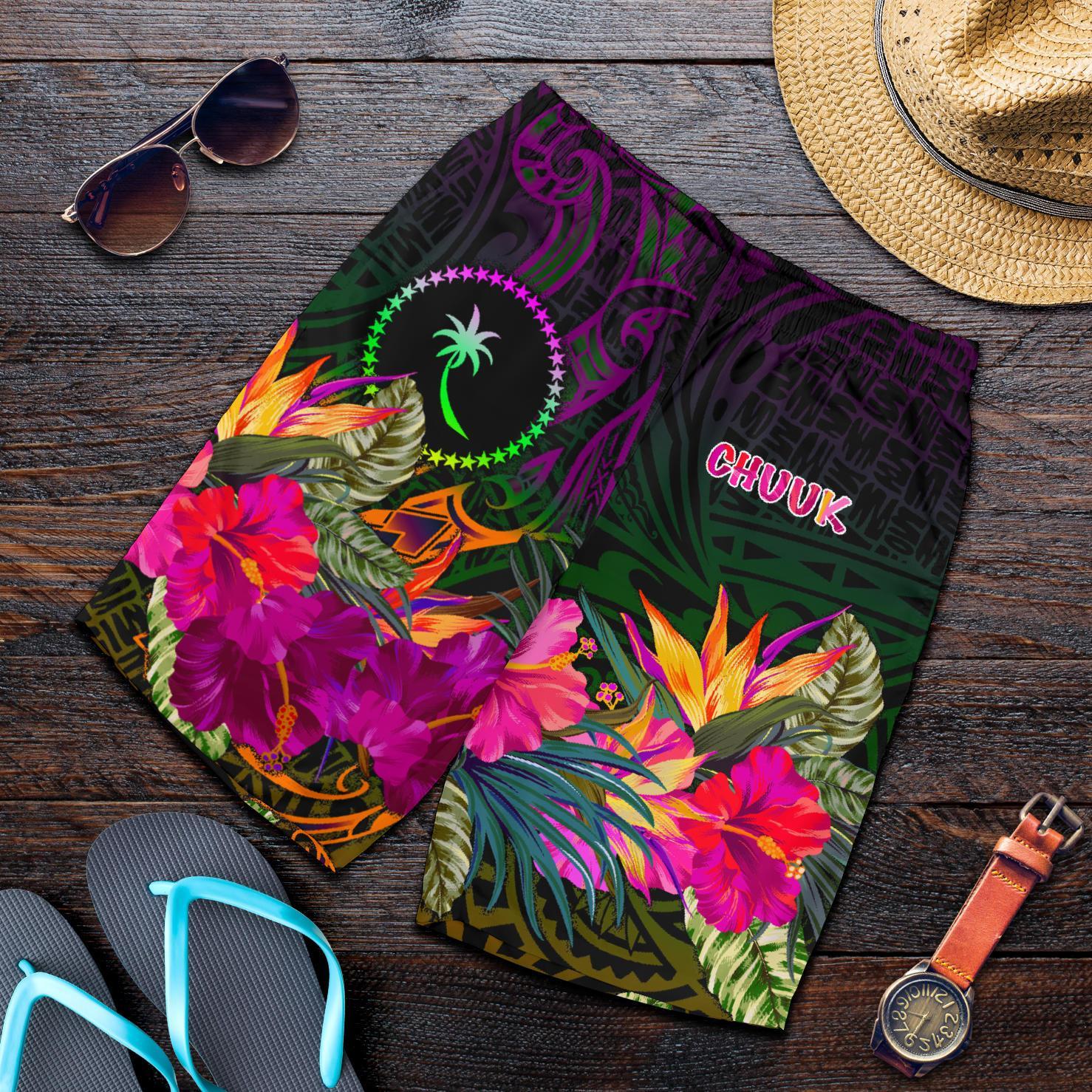 Chuuk Men's shorts - Summer Hibiscus Reggae - Polynesian Pride