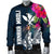 Hawaii Men's Bomber Jacket - Polynesian Hibiscus with Summer Vibes - Polynesian Pride