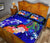 Samoa Quilt Bed Set - Humpback Whale with Tropical Flowers (Blue) - Polynesian Pride