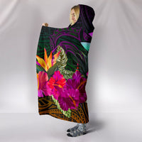Polynesian Hawaii Kanaka Maoli Hooded Blanket - Summer Hibiscus - Polynesian Pride