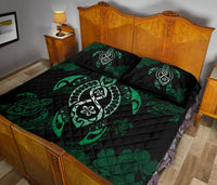 Hawaii Quilt Bed Set - Hawaii Polynesian Turtle Quilt Bed Set Flow Of Turtle Green - Polynesian Pride