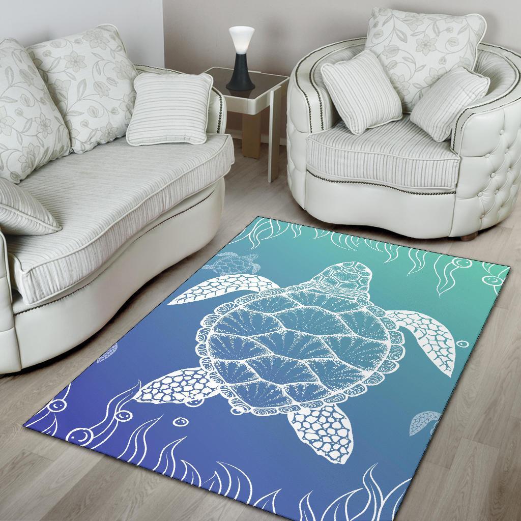 Turtle Gardiant Background Area Rug AH - Polynesian Pride