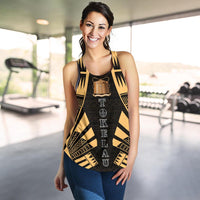 Tokelau Women Racerback Tank - Polynesian Tattoo Gold - Polynesian Pride