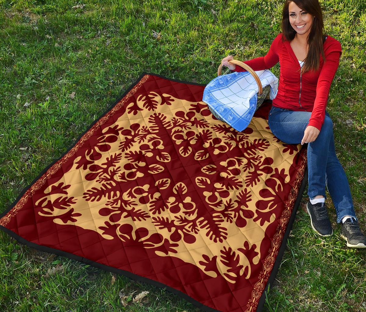 Hawaiian Quilt Vintage Premium Quilt - Polynesian Pride