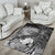 Polynesian Hawaii Custom Personalised Area Rug - Humpback Whale with Tropical Flowers (White) - Polynesian Pride