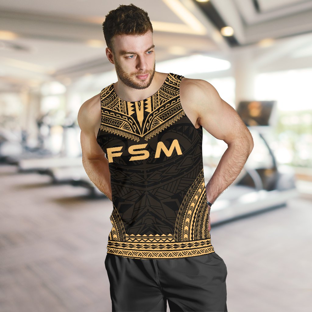 Federated States Of Micronesia Men's Tank Top - Polynesian Chief Gold Version - Polynesian Pride