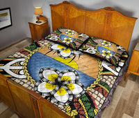 Hawaii Plumeria Pattern Limited Quilt Bed Set - Polynesian Pride