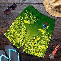 (Kuki Arirani) Cook Islands Premium Shorts Green and Yellow - Polynesian Pride