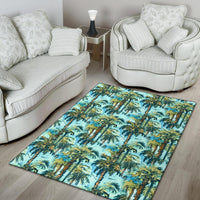 Tropical Palm Trees Blue Rug - Polynesian Pride