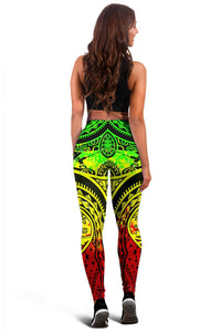 Polynesian Leggings - Guam Flag, Seal with Maui Moana Tattoo - Polynesian Pride