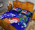 Pohnpei Quilt Bed Set - Humpback Whale with Tropical Flowers (Blue) - Polynesian Pride