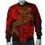 American Samoa Men's Bomber Jacket - Red Shark Polynesian Tattoo - Polynesian Pride