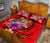 Fiji Polynesian Quilt Bed Set - Floral With Seal Red - Polynesian Pride