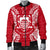 Tuvalu Polynesian Men's Bomber Jacket Map Red White - Polynesian Pride