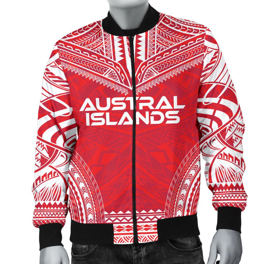 Austral Islands Flag Polynesian Chief Men's Bomber Jacket - Polynesian Pride