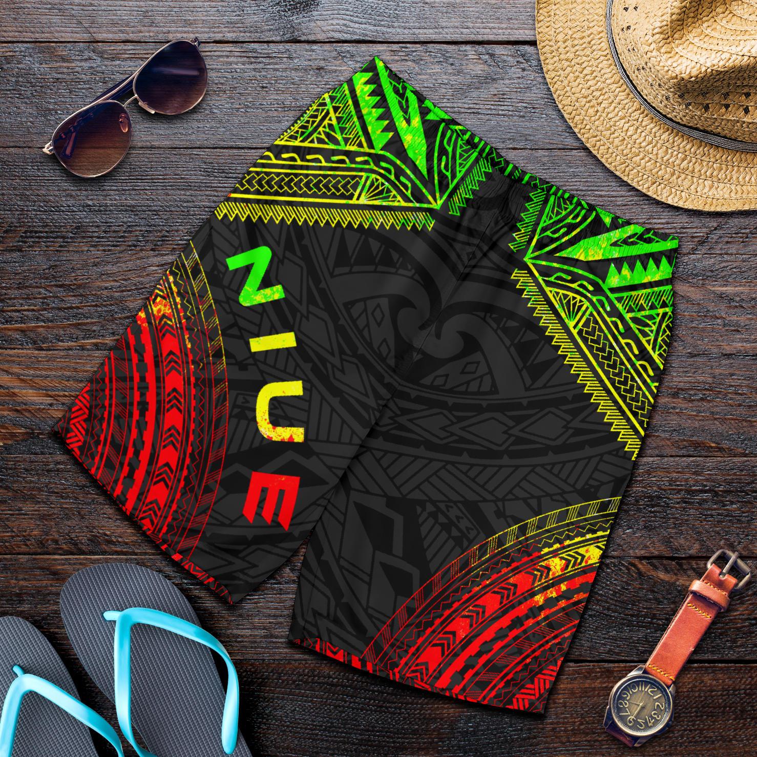 Niue Men's Shorts - Polynesian Chief Reggae Version Reggae - Polynesian Pride