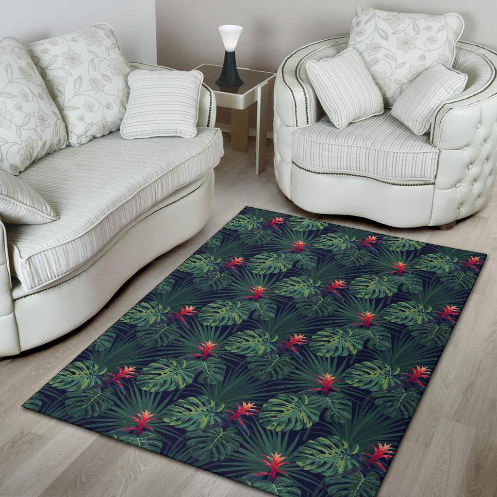 Tropical Monstera Leaf Green Rug - Polynesian Pride