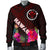 Hawaii Men's Bomber Jacket - Kanaka Maoli With Hibiscus On Polynesian Patterns (RED) - Polynesian Pride