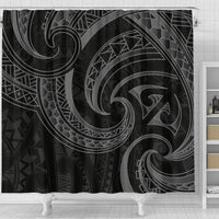 New Zealand Maori Mangopare Shower Curtain Polynesian - Black - Polynesian Pride