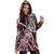 American Women's Hoodie Dress - Tribal Flowers Special Pattern Red Color - Polynesian Pride