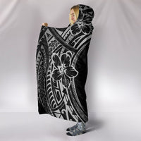 Hawaii Turtle Polynesian Gray Hooded Blanket - Polynesian Pride