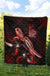 New Caledonia Polynesian Premium Quilt - Turtle With Blooming Hibiscus Red - Polynesian Pride