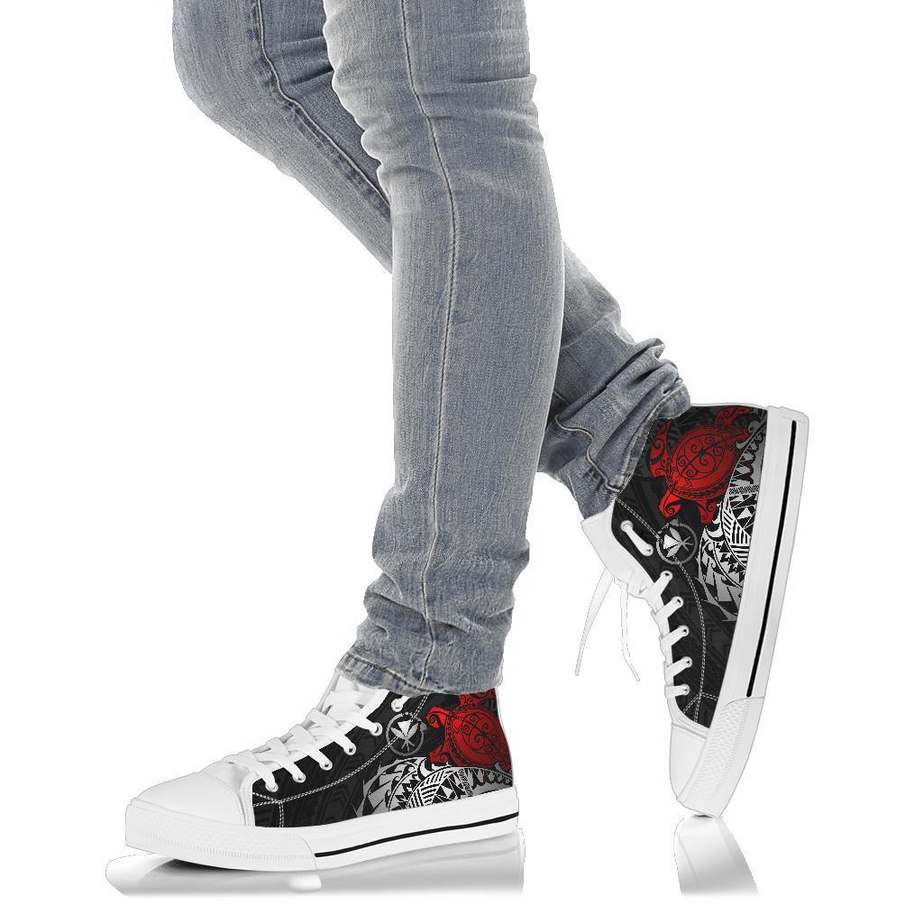 Polynesian Hawaii High Top Shoes - Polynesian Turtle (Red) - Polynesian Pride