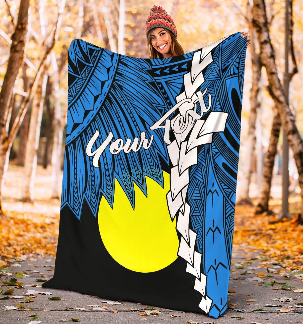 Palau Polynesian Custom Personalised Premium Blanket - Tribal Wave Tattoo Flag Style - Polynesian Pride