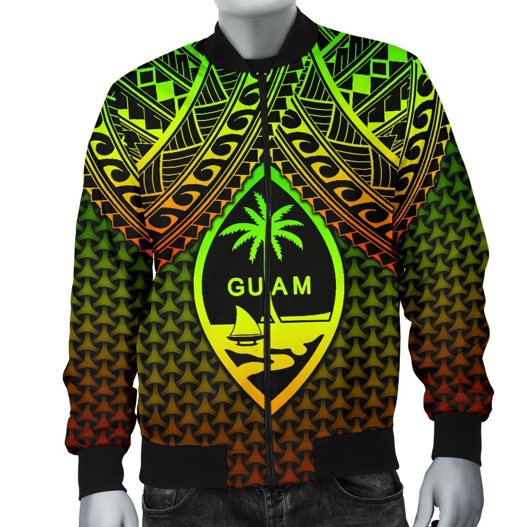 Polynesian Guam Personalised Men's Bomber Jacket - Reggae Vintage Polynesian Patterns - Polynesian Pride