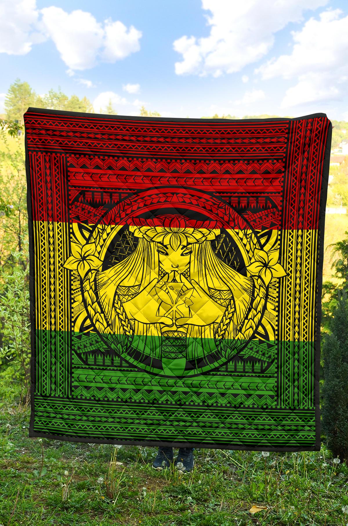 Hawaii Polynesian Pele Kanaka Premium Quilt - Polynesian Pride